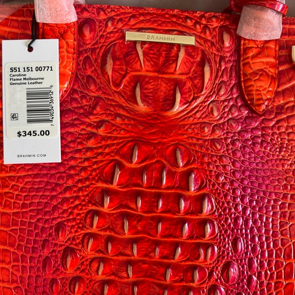 Brahmin Caroline Melbourne Genuine Leather Orange - Never Used - Picture 3 of 14
